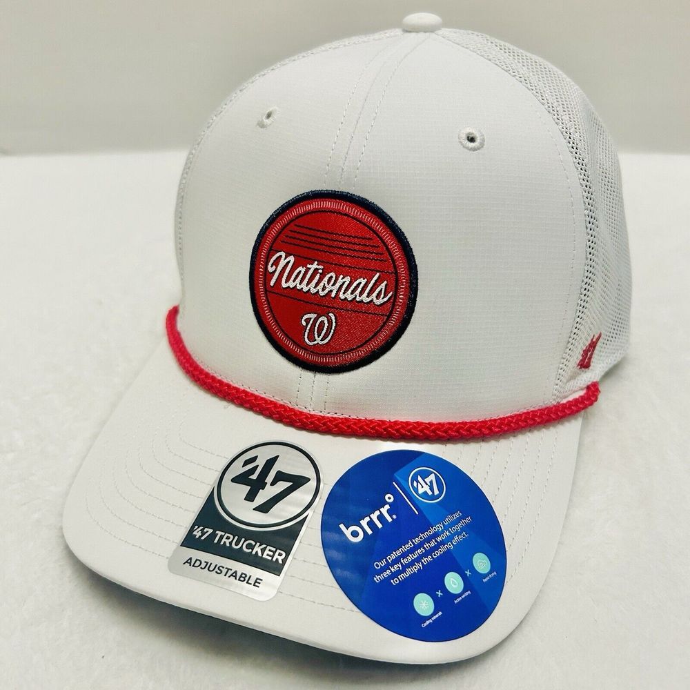 '47 Brand Washington Nationals Fairway Trucker Hat Cap Adjustable White Rope MLB